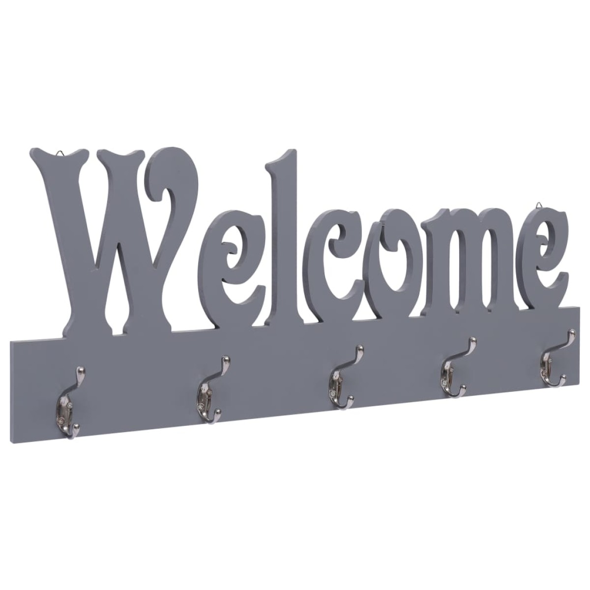 vidaXL Κρεμάστρα Τοίχου «WELCOME» Γκρι 74 x 29,5  εκ.