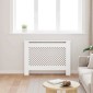 vidaXL Κάλυμμα Καλοριφέρ Λευκό 112 x 19 x 81,5 εκ. από MDF