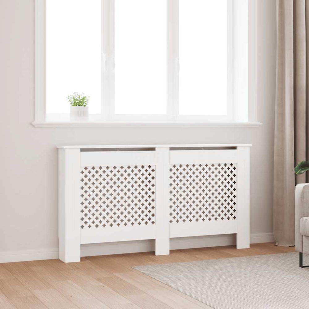 vidaXL Κάλυμμα Καλοριφέρ Λευκό 152 x 19 x 81,5 εκ. από MDF