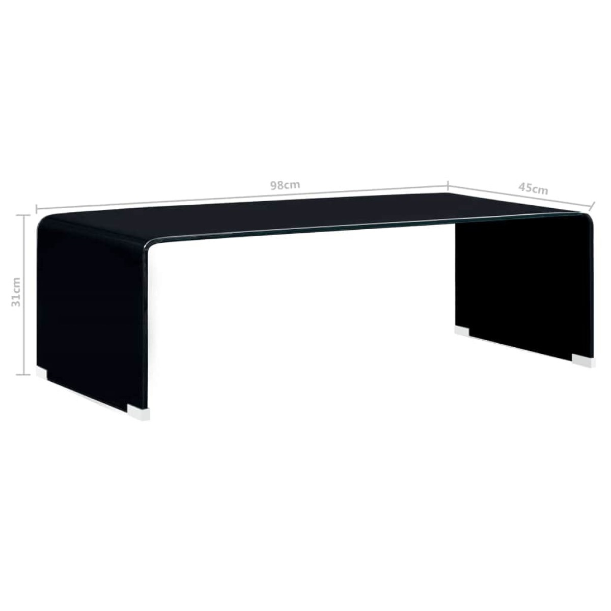 vidaXL Τραπεζάκι Σαλονιού Μαύρο 98 x 45 x 31 εκ. από Ψημένο Γυαλί