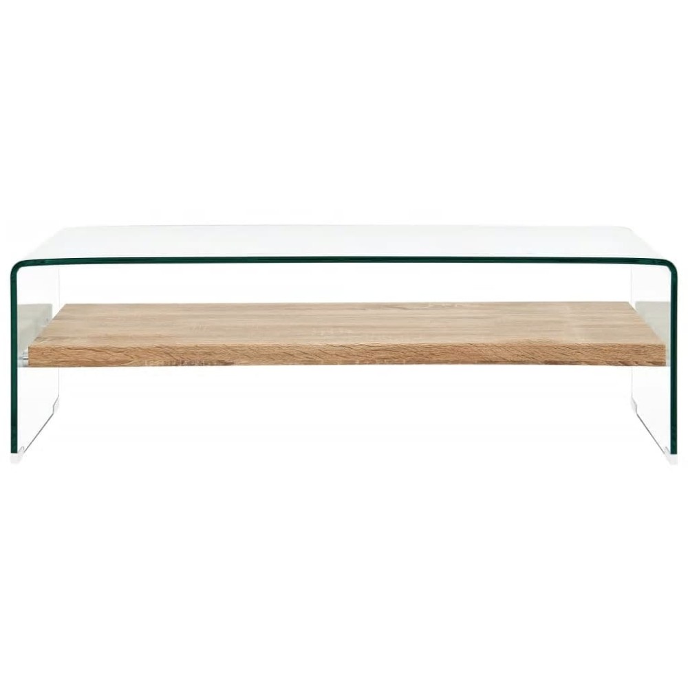 vidaXL Τραπεζάκι Σαλονιού Διάφανο 98 x 45 x 31 εκ. από Ψημένο Γυαλί