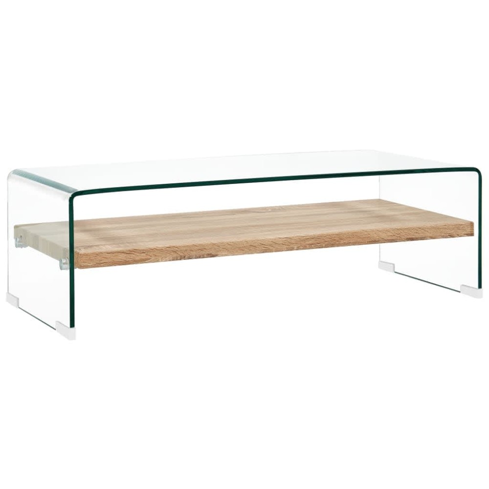 vidaXL Τραπεζάκι Σαλονιού Διάφανο 98 x 45 x 31 εκ. από Ψημένο Γυαλί