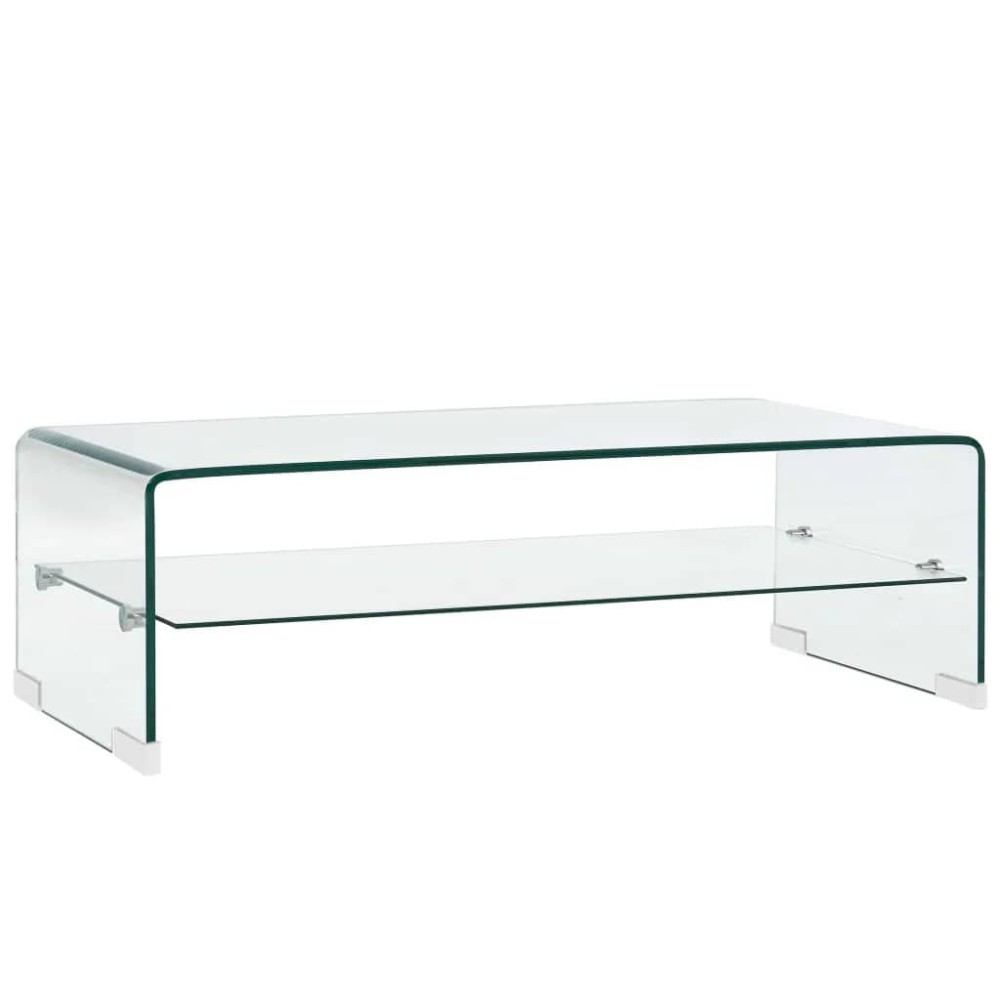 vidaXL Τραπεζάκι Σαλονιού Διάφανο 98 x 45 x 31 εκ. από Ψημένο Γυαλί