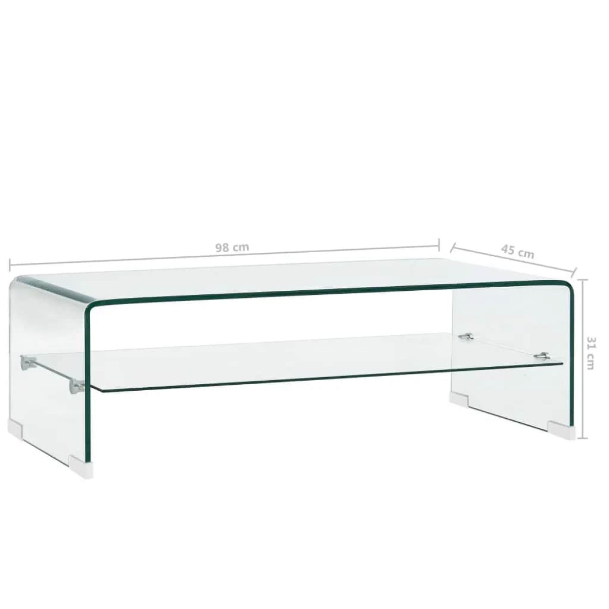vidaXL Τραπεζάκι Σαλονιού Διάφανο 98 x 45 x 31 εκ. από Ψημένο Γυαλί