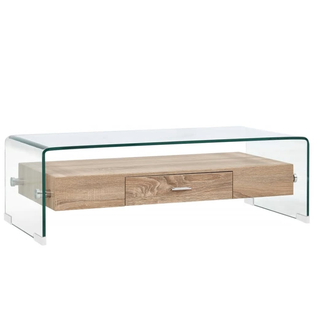 vidaXL Τραπεζάκι Σαλονιού Διάφανο 98 x 45 x 31 εκ. από Ψημένο Γυαλί