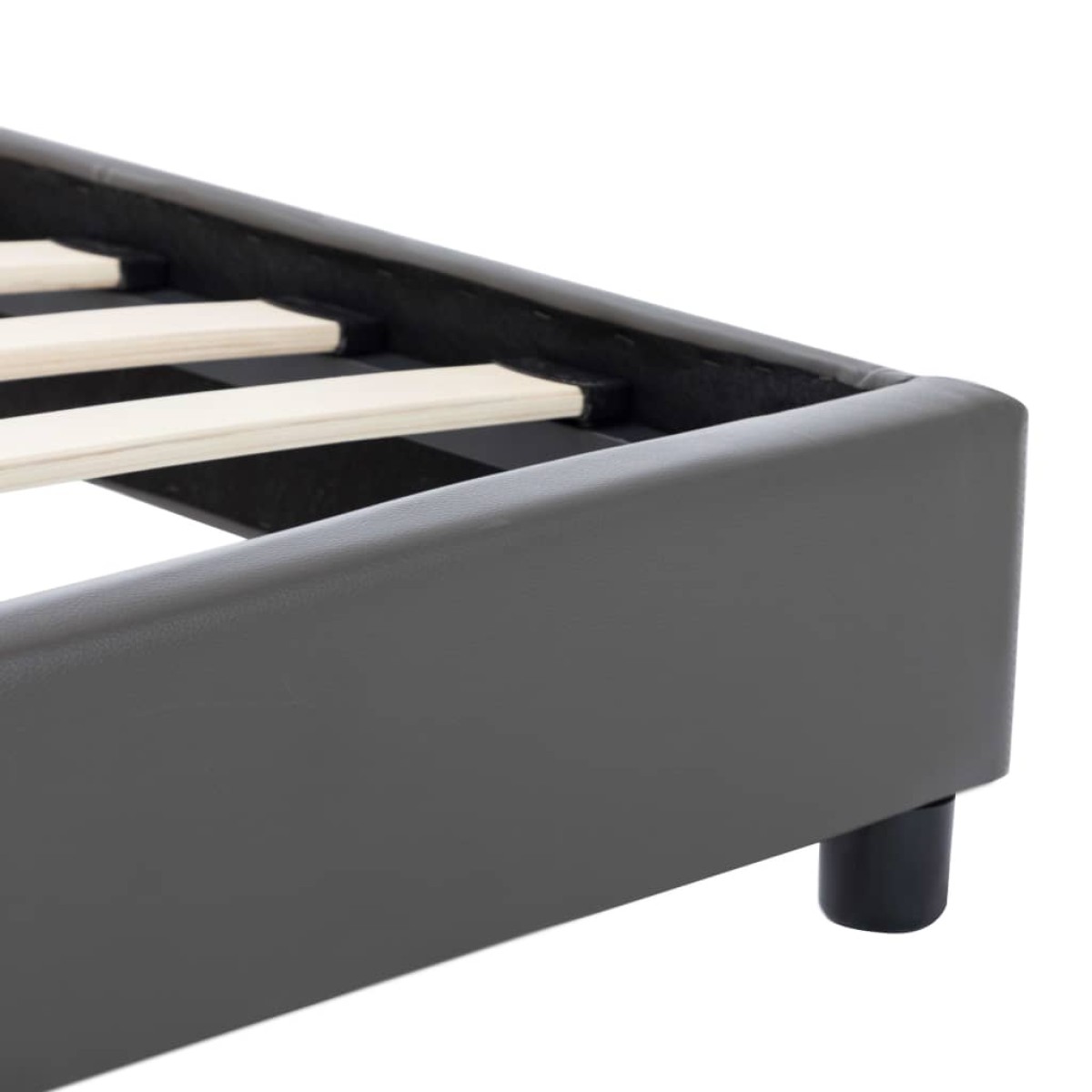 vidaXL Πλαίσιο Κρεβατιού Γκρι 140 x 200 εκ. από Συνθετικό Δέρμα