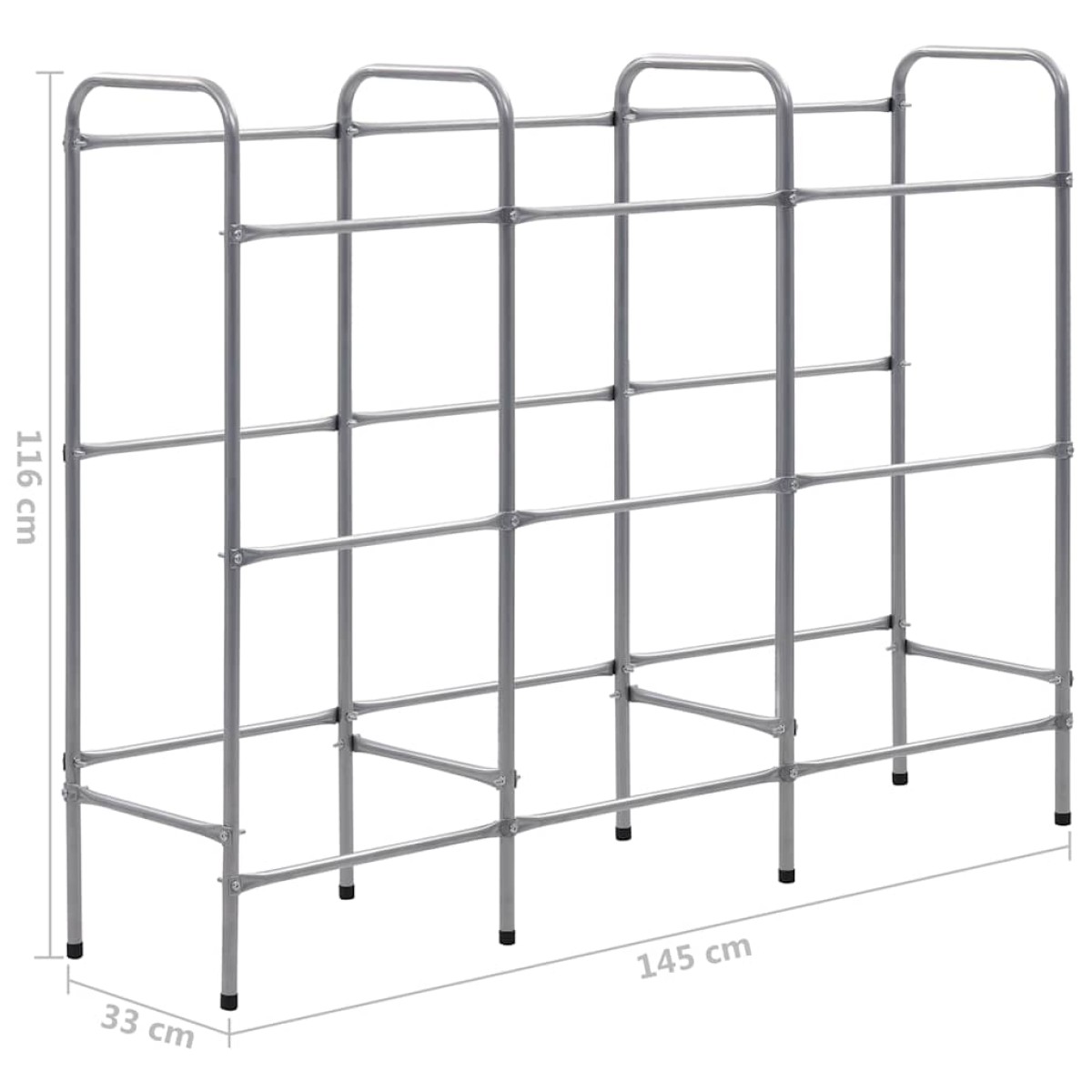 vidaXL Ράφι Αποθήκευσης για 9 Κιβώτια Ασημί 145x33x116 εκ. Ατσάλινο