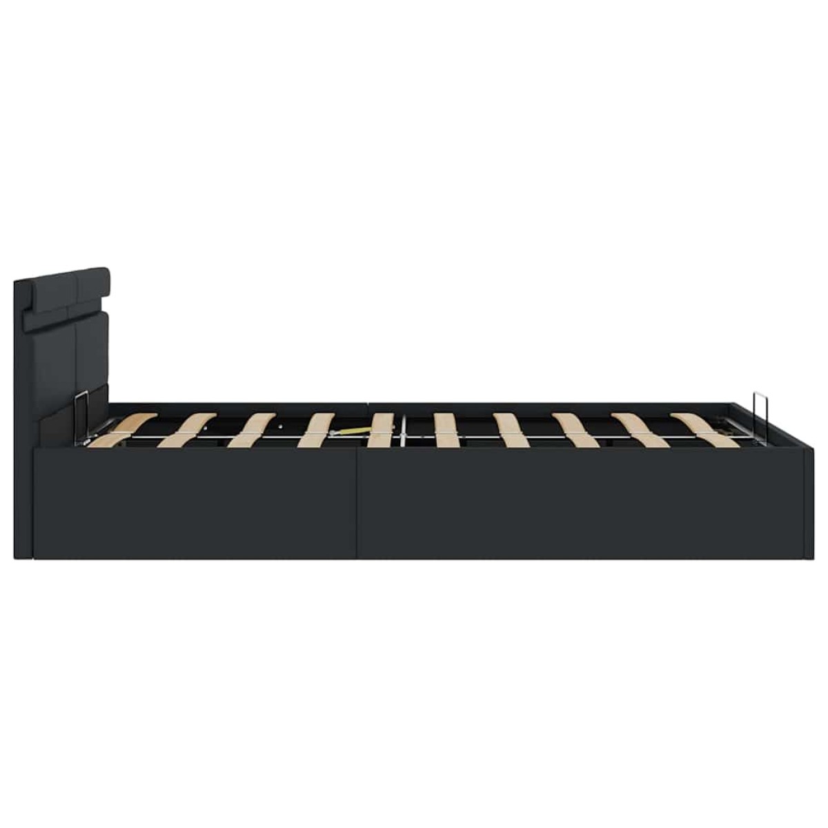 vidaXL Πλαίσιο Κρεβατιού Αποθ. Χώρο/LED Μαύρο 120x200 εκ. Δερματίνη