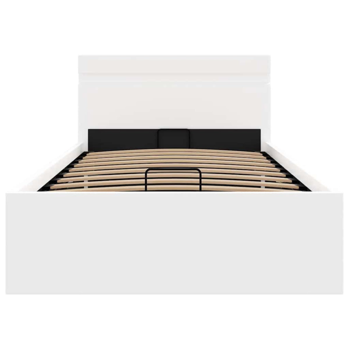 vidaXL Πλαίσιο Κρεβατιού Αποθ. Χώρο/LED Μαύρο 90x200 εκ. Δερματίνη