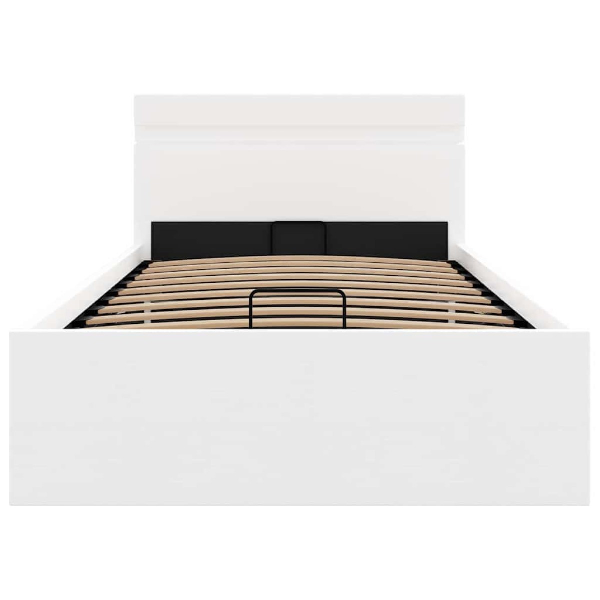 vidaXL Πλαίσιο Κρεβατιού Αποθ. Χώρο/LED Μαύρο 100x200 εκ. Δερματίνη