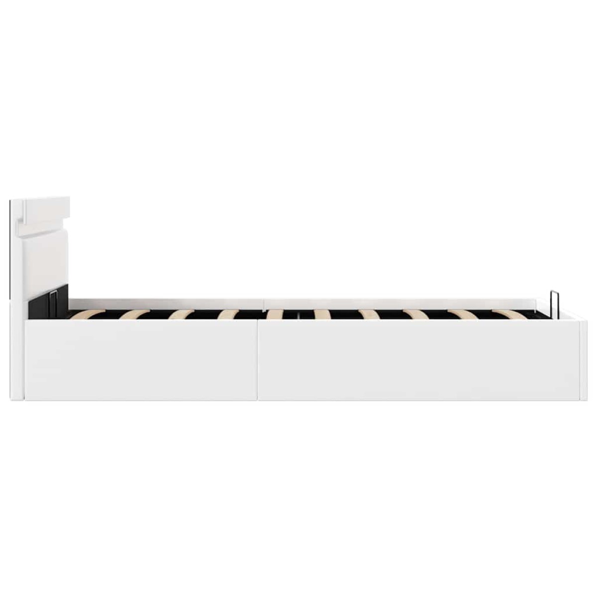 vidaXL Πλαίσιο Κρεβατιού Αποθ. Χώρο/LED Μαύρο 100x200 εκ. Δερματίνη