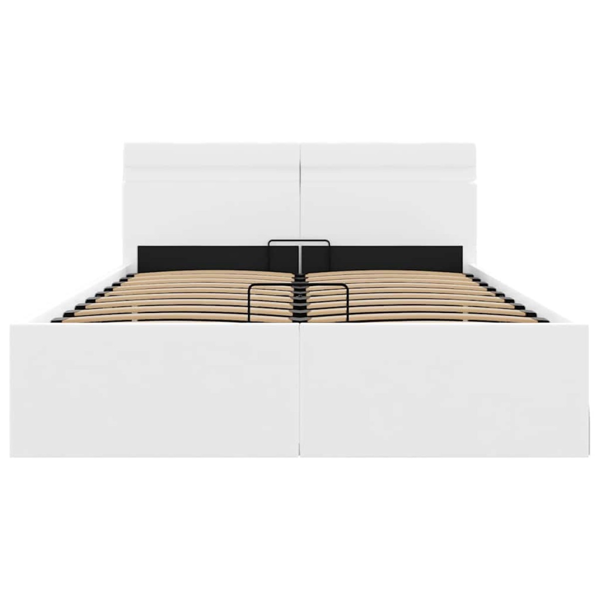 vidaXL Πλαίσιο Κρεβατιού Αποθ. Χώρο/LED Μαύρο 140x200 εκ. Δερματίνη