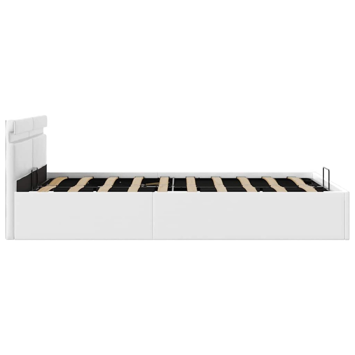 vidaXL Πλαίσιο Κρεβατιού Αποθ. Χώρο/LED Μαύρο 140x200 εκ. Δερματίνη