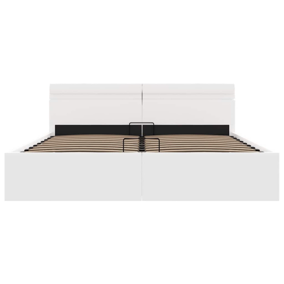 vidaXL Πλαίσιο Κρεβατιού Αποθ. Χώρο/LED Μαύρο 160x200 εκ. Δερματίνη