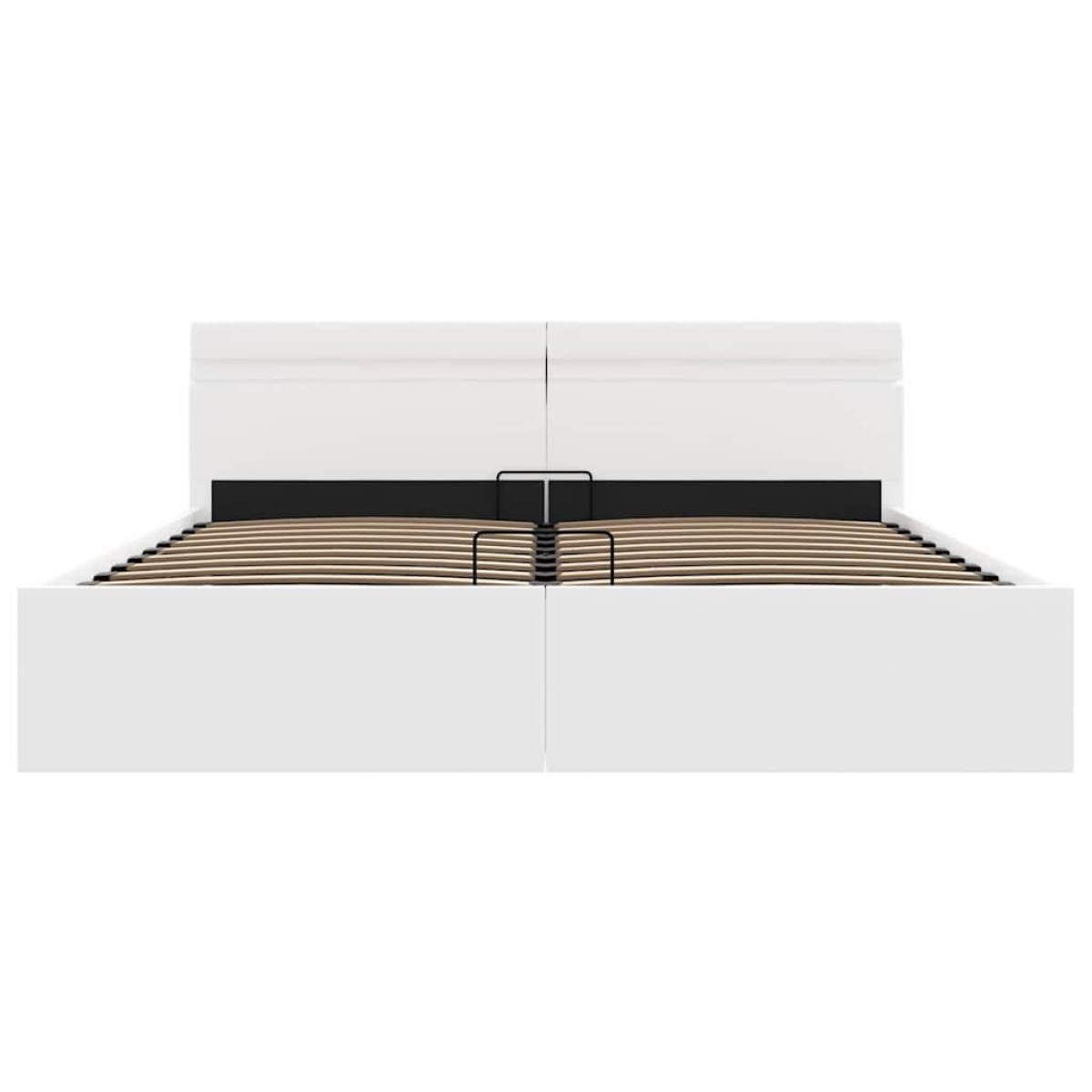 vidaXL Πλαίσιο Κρεβατιού Αποθ. Χώρο/LED Μαύρο 180x200 εκ. Δερματίνη