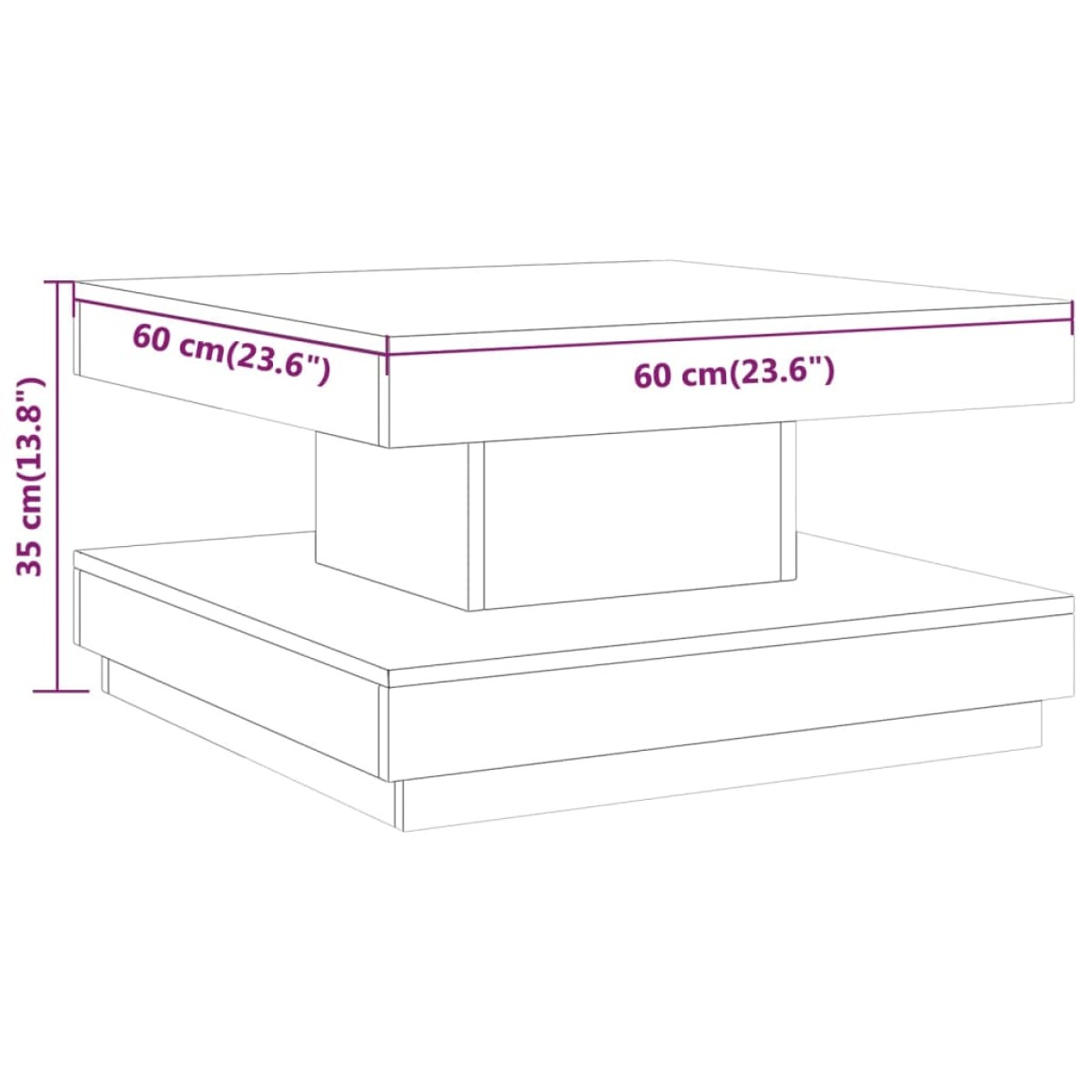 vidaXL Τραπεζάκι Σαλονιού Γκρι 60 x 60 x 35 εκ. από MDF