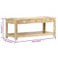 vidaXL Τραπέζι με Χειροπ. Λεπτομέρειες 110x50x45 εκ. Μασίφ Ξύλο Μάνγκο