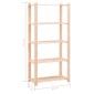 vidaXL Ραφιέρα 5 Επιπέδων 250 κ. 80x38x170 εκ. από Μασίφ Ξύλο Πεύκου