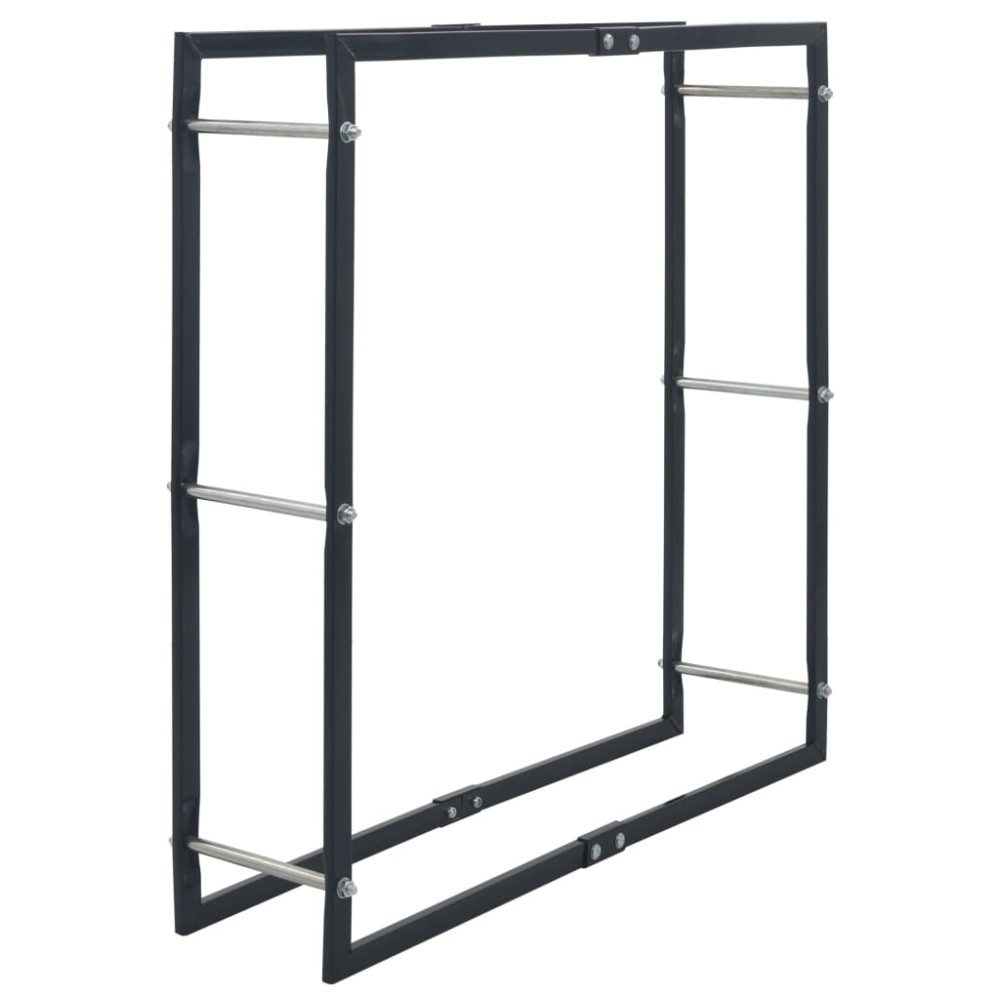 vidaXL Ράφι Καυσόξυλων Μαύρο 100 x 25 x 100 εκ. Ατσάλινο