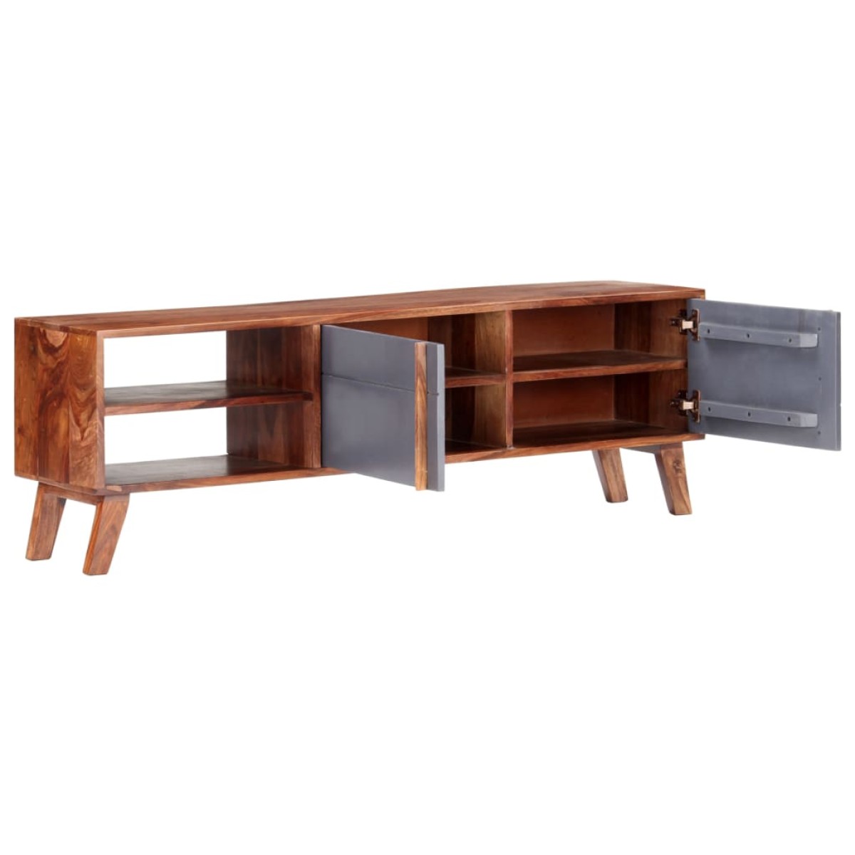 vidaXL Έπιπλο Τηλεόρασης Γκρι 140x30x45 εκ. από Μασίφ Ξύλο Sheesham