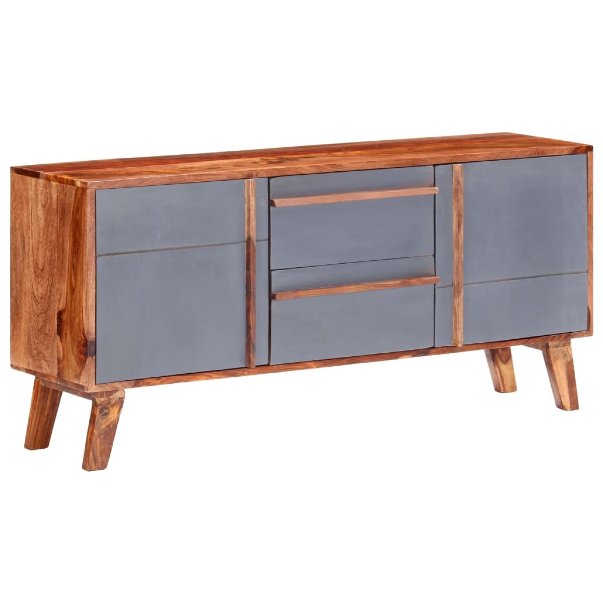 vidaXL Μπουφές Γκρι 120 x 30 x 55 εκ. από Μασίφ Ξύλο Sheesham