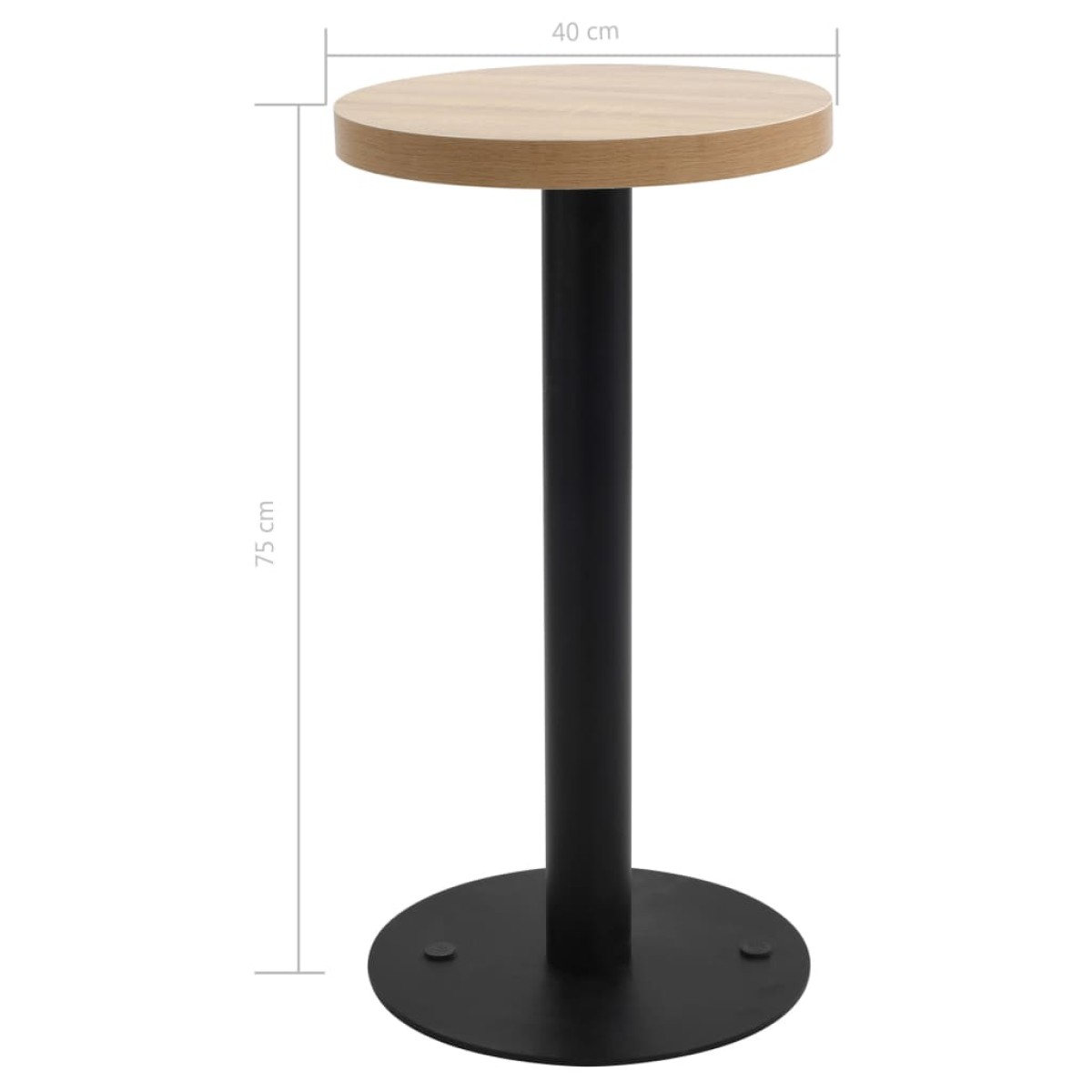 vidaXL Τραπέζι Bistro Ανοιχτό Καφέ 40 εκ. από MDF
