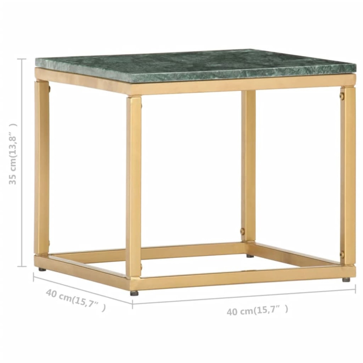 vidaXL Τραπεζάκι Σαλονιού Πράσινο 40x40x35 εκ. Πέτρα με Μαρμάρινη Υφή