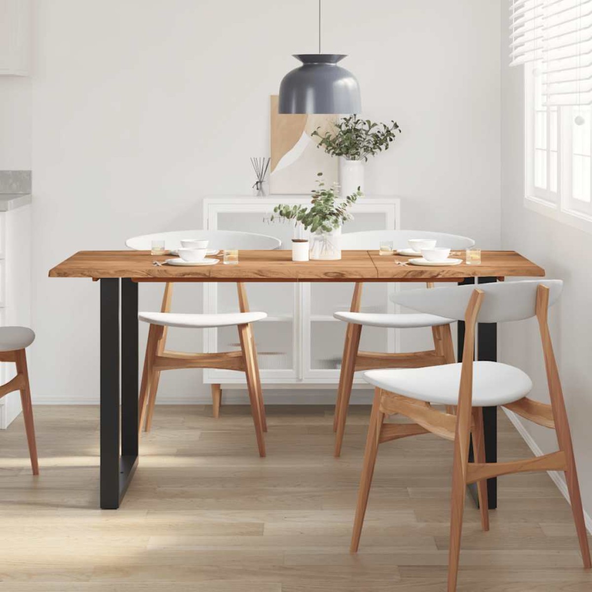 vidaXL Τραπεζαρία 154x80x76 εκ. από Μασίφ Ξύλο Ακακίας
