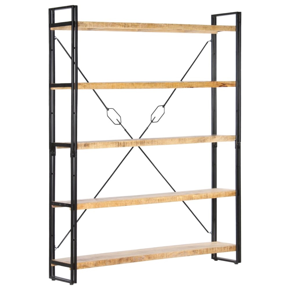 vidaXL Βιβλιοθήκη με 5 Επίπεδα 140 x 30 x 180 εκ. Μασίφ Ξύλο Μάνγκο
