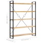 vidaXL Βιβλιοθήκη με 5 Επίπεδα 140 x 30 x 180 εκ. Μασίφ Ξύλο Μάνγκο
