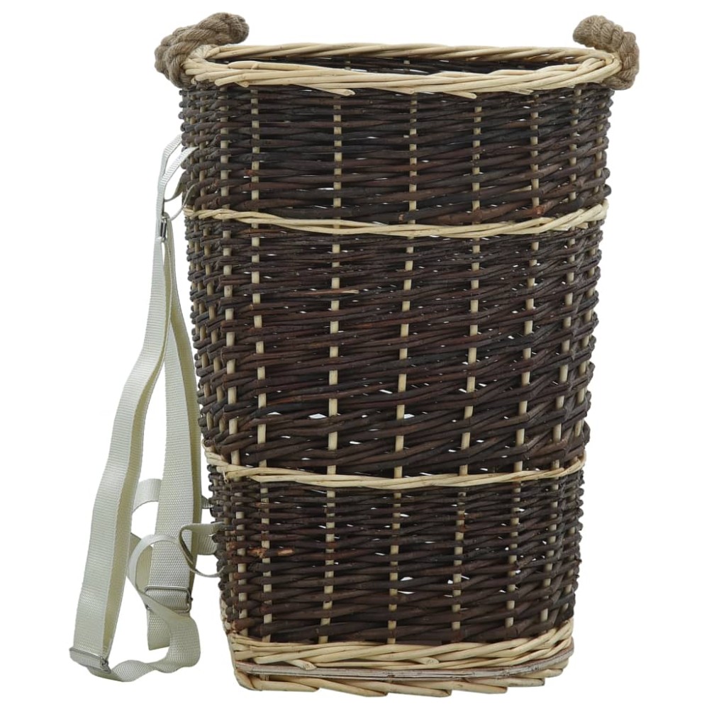 vidaXL Καλάθι Πλάτης για Μεταφορά Ξύλων 44,5x37x50 εκ. από Φυσική Ιτιά