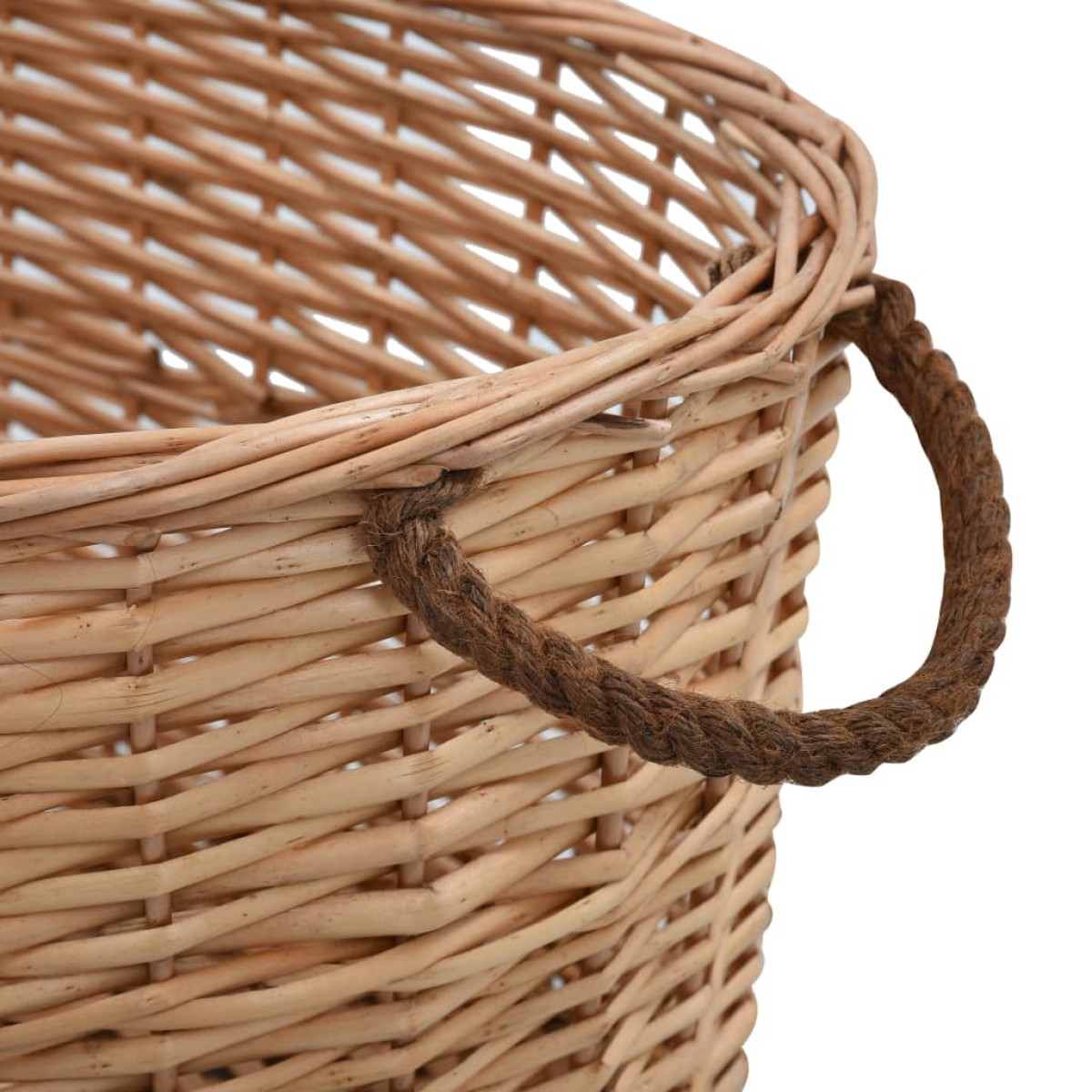 vidaXL Καλάθι Καυσόξυλων με Λαβές Μεταφοράς 58x42x29 εκ. Φυσική Ιτιά