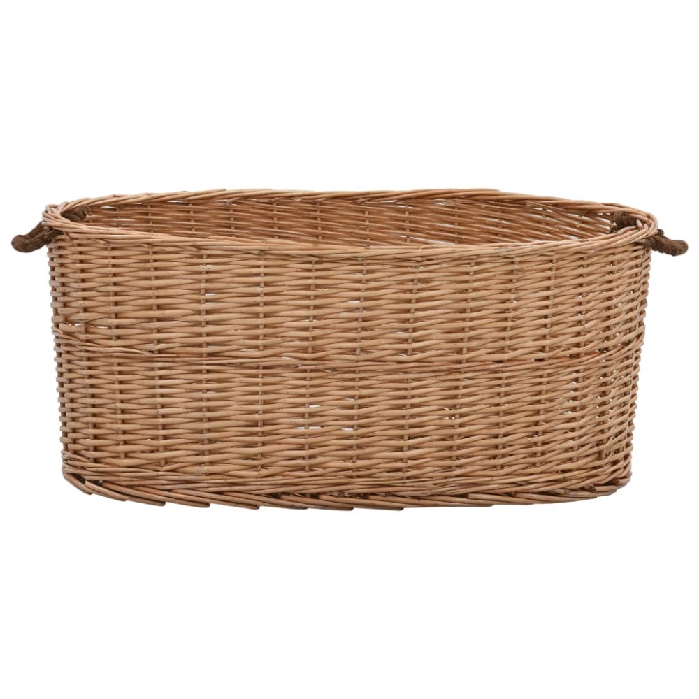 vidaXL Καλάθι Καυσόξυλων με Λαβές Μεταφοράς 78x54x34 εκ. Φυσική Ιτιά