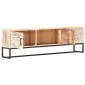 vidaXL Έπιπλο Τηλεόρασης Λευκό 140 x 30 x 45 εκ. Μασίφ Ξύλο Ακακίας