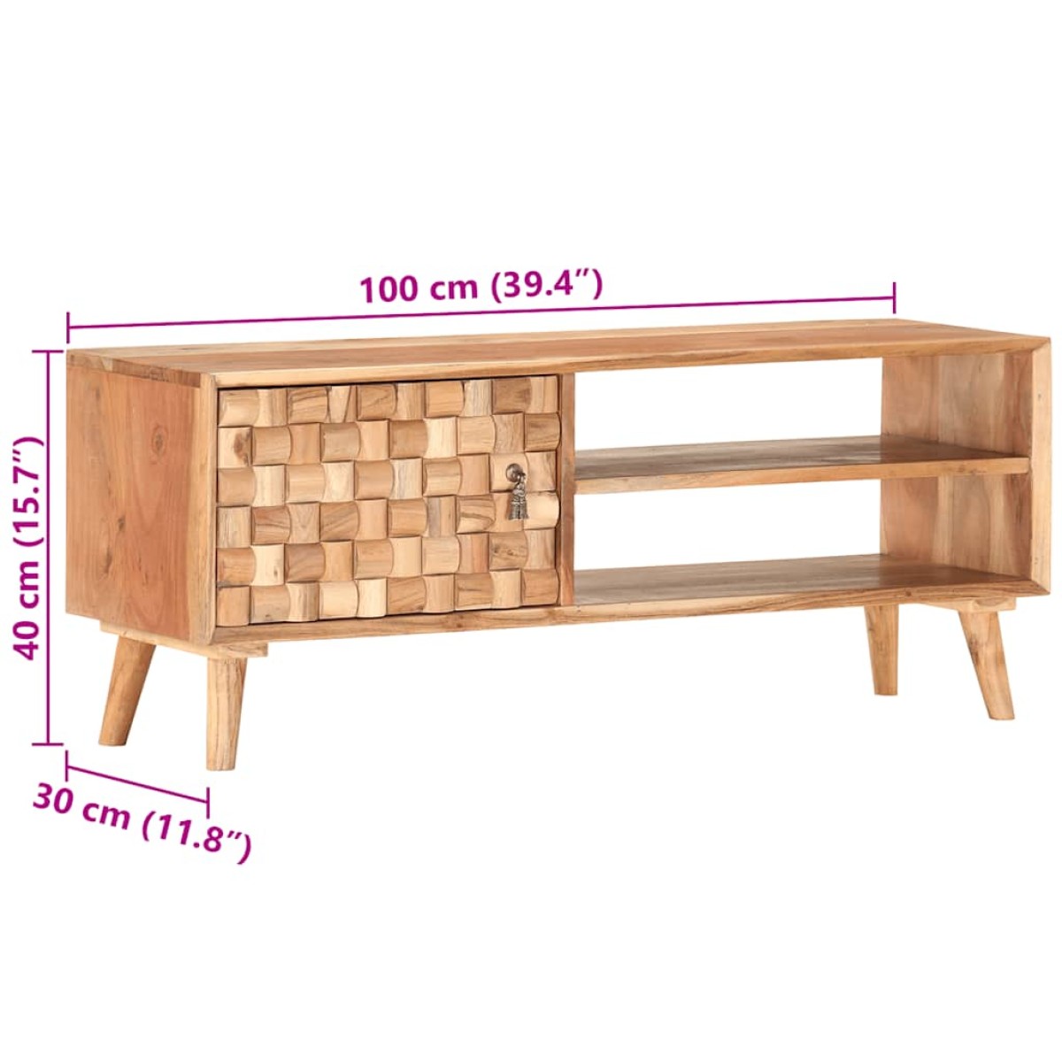 vidaXL Έπιπλο Τηλεόρασης 100 x 35 x 40 εκ. από Μασίφ Ξύλο Ακακίας