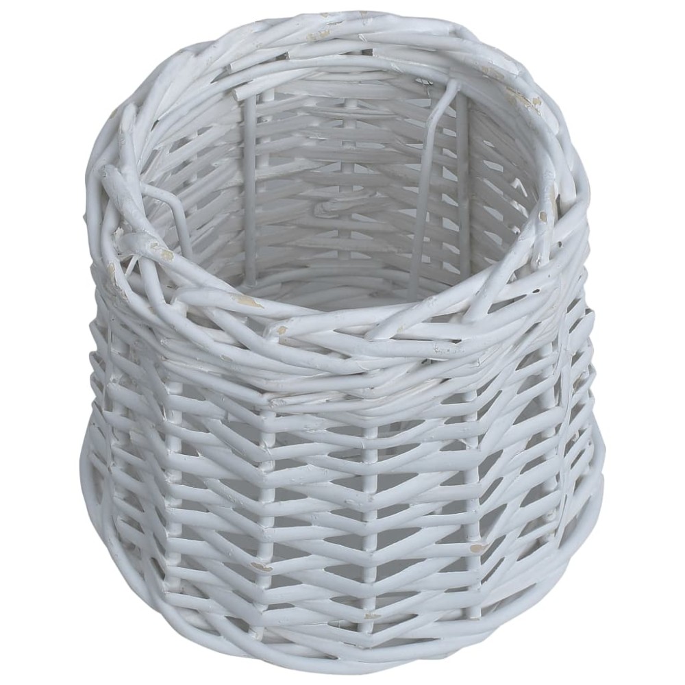 vidaXL Καπέλο Φωτιστικού Λευκό 25 x 17 εκ. από Wicker