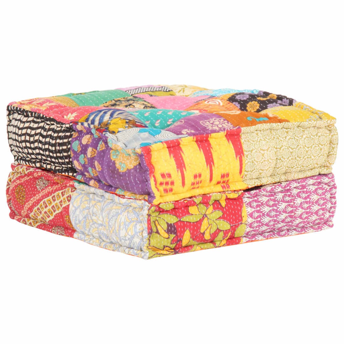 vidaXL Πουφ Patchwork 60 x 70 x 36 εκ. Υφασμάτινο
