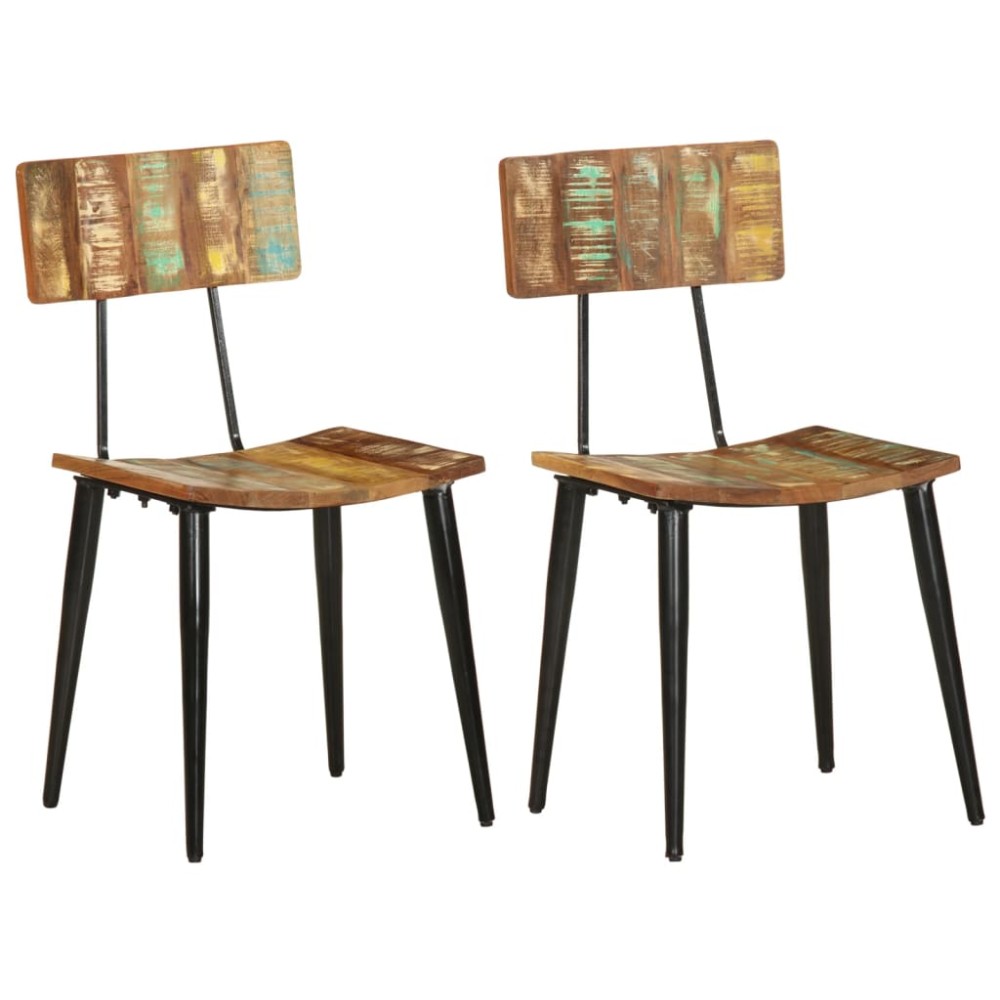 vidaXL Καρέκλες Τραπεζαρίας 2 τεμ. από Μασίφ Ανακυκλωμένο Ξύλο