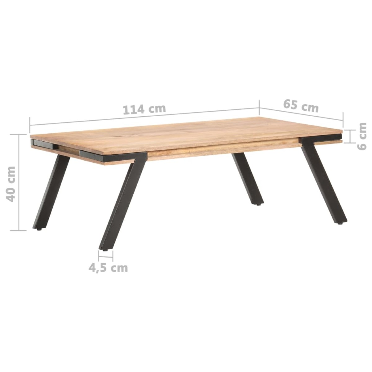 vidaXL Τραπεζάκι Σαλονιού 114 x 65 x 40 εκ. από Μασίφ Ξύλο Μάνγκο