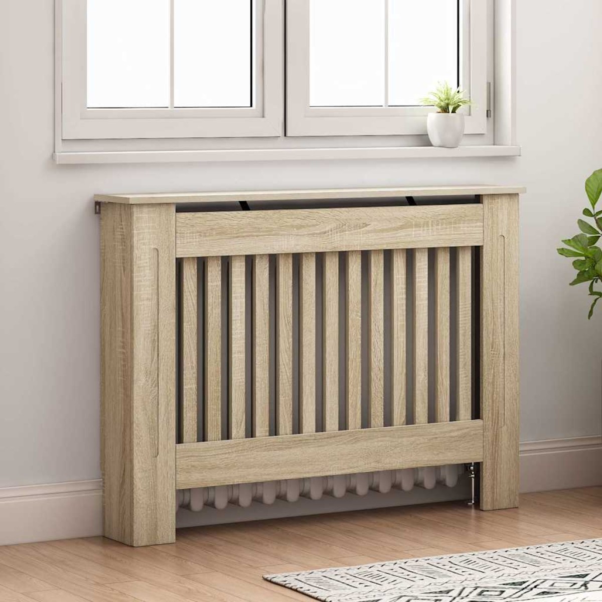 vidaXL Κάλυμμα Καλοριφέρ 112 x 19 x 81 εκ. από MDF