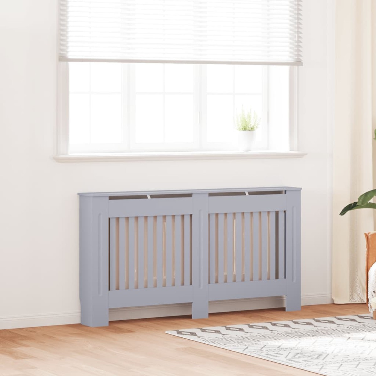 vidaXL Κάλυμμα Καλοριφέρ Ανθρακί 152 x 19 x 81 εκ. από MDF
