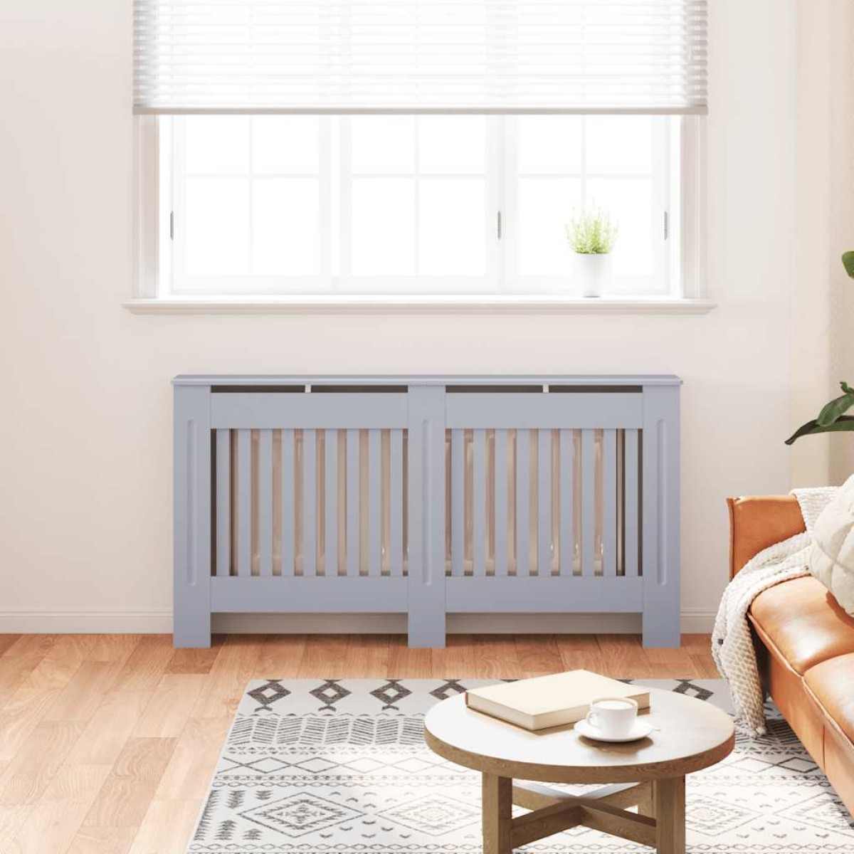 vidaXL Κάλυμμα Καλοριφέρ Ανθρακί 152 x 19 x 81 εκ. από MDF