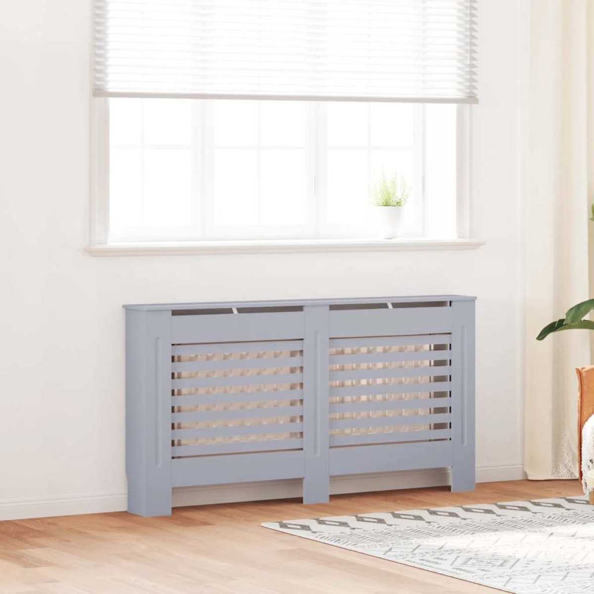 vidaXL Κάλυμμα Καλοριφέρ Ανθρακί 152 x 19 x 81 εκ. από MDF