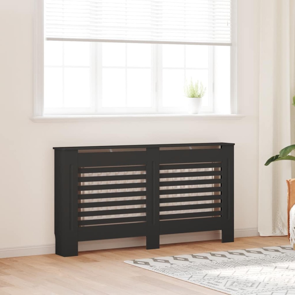 vidaXL Κάλυμμα Καλοριφέρ Μαύρο 152 x 19 x 81,5 εκ. από MDF