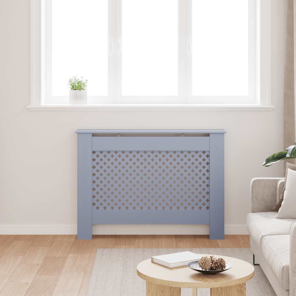 vidaXL Κάλυμμα Καλοριφέρ Ανθρακί 112 x 19 x 81 εκ. από MDF
