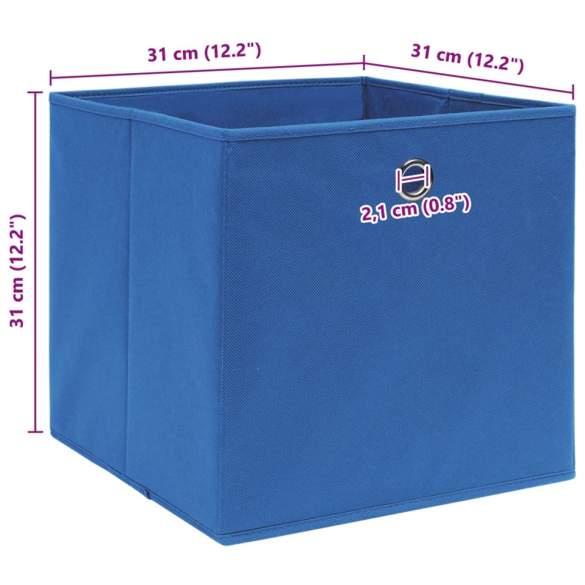 vidaXL Κουτιά Αποθήκευσης 4 τεμ. Μπλε 32 x 32 x 32 εκ. Υφασμάτινα