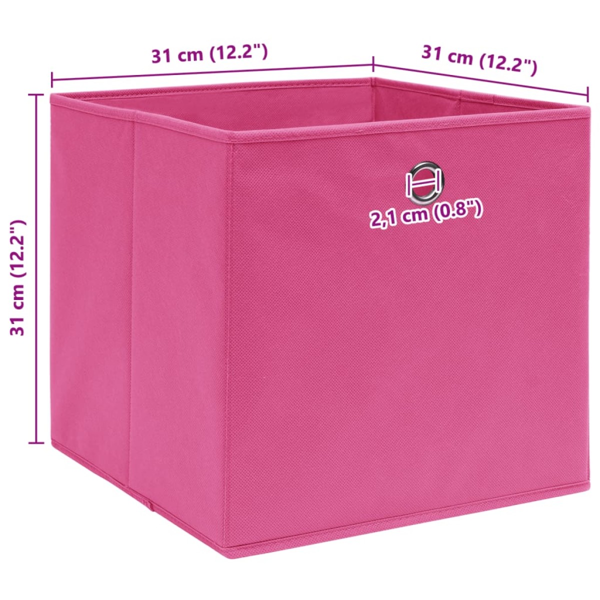 vidaXL Κουτιά Αποθήκευσης 10 τεμ. Ροζ 32 x 32 x 32 εκ. Υφασμάτινα