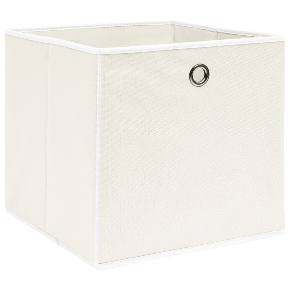 vidaXL Κουτιά Αποθήκευσης 4 τεμ. Λευκά 32 x 32 x 32 εκ. Υφασμάτινα
