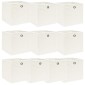 vidaXL Κουτιά Αποθήκευσης 10 τεμ. Λευκά 32 x 32 x 32 εκ. Υφασμάτινα