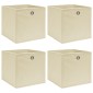 vidaXL Κουτιά Αποθήκευσης 4 τεμ. Κρεμ 32 x 32 x 32 εκ. Υφασμάτινα